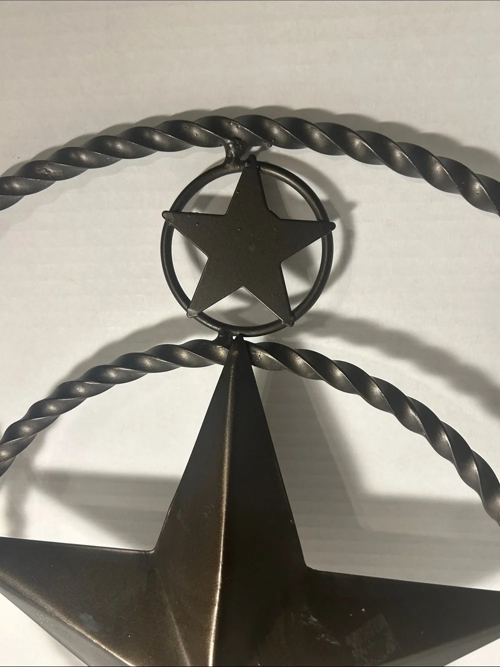Rustic Black 5-Point Star Metal Wall Accent 19 inch Heavy Duty Metal Star
